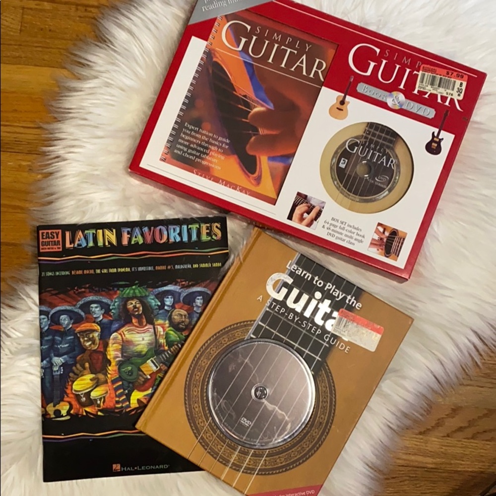 Bundle of 3 books and DVD learn to play Guitar
